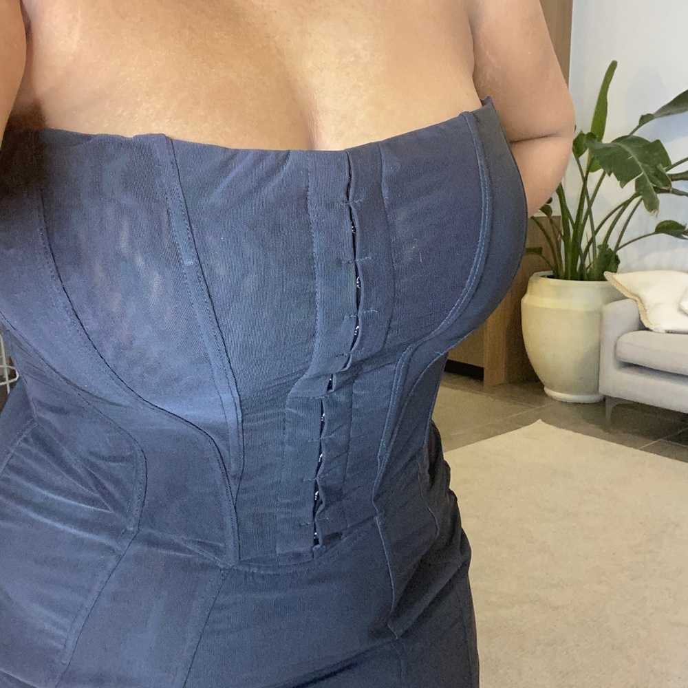 House of CB Mesh Corsette Midi Dress